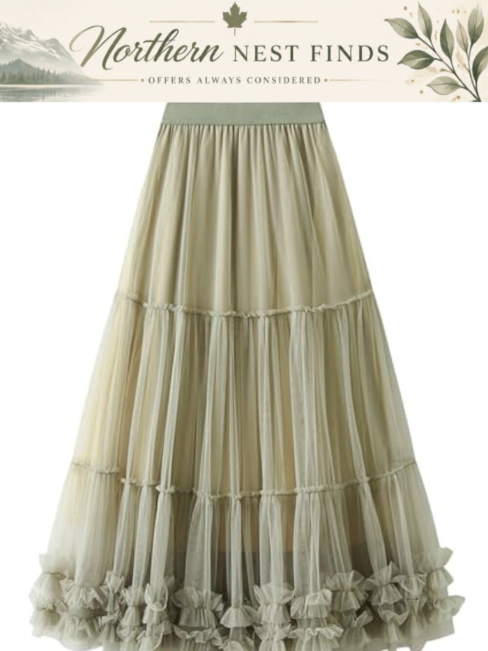 Women's Long Tulle Maxi Skirt High Waisted A-Line Flowy Fairy Skirt